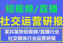 抖音快手短视频直播带货社交媒体行业运营研报数据报告