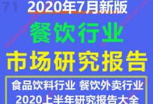 2020上半年食品饮料及餐饮行业数据分析市场研究调研报告总结