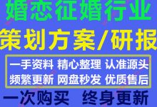 2020最新婚恋征婚行业商业计划书研究报告活动策划方案大全72份