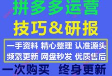 2020最新86份拼多多电商运营技巧与研报合集