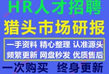 2020年最新104份HR人才招聘猎头人力资源人才产业市场研报