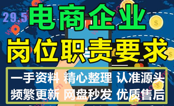 电商直播带货公司电子商务企业运营组织架构岗位职责模板文本大全