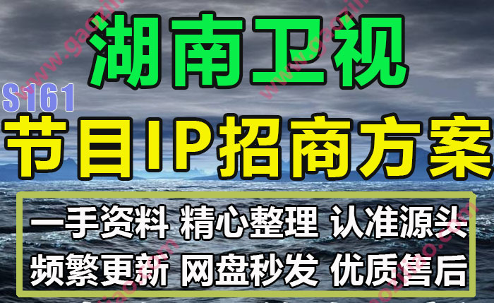 湖南卫视IP电视综艺节目真人秀招商推介方案完整实际策划案例13份