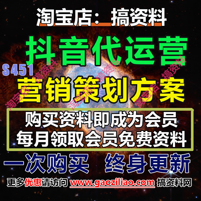 抖音代运营直播带货策划营销计划推广合作方案PPT完整案例32份